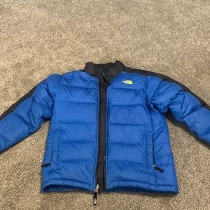 Blue north face winter coat